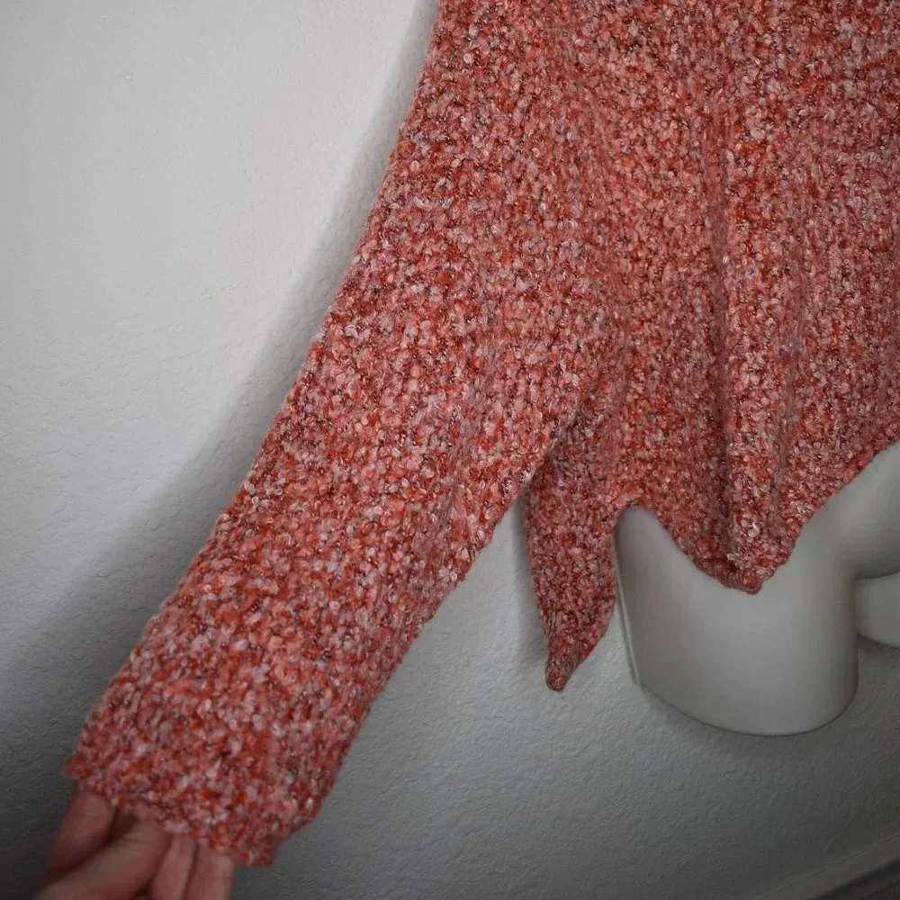 Free People Sweater Cowl Neck Sz XS Crop Slouchy Oversized Boho 70s Retro